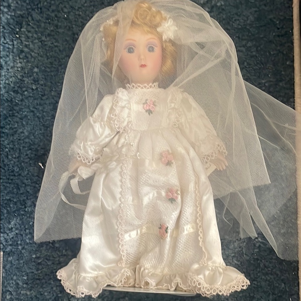 Bridal Doll with White Dress and Veil